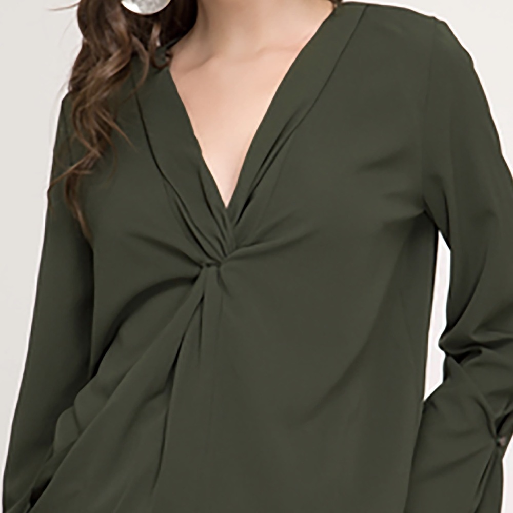 She and Sky, Olive Twist Front Top - Picture 2 of 8